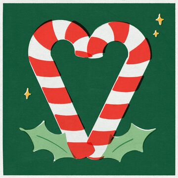 Love Christmas candy cane concept illustration
