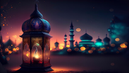 night in Ramadan. Generative AI