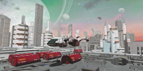 View over future city