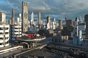 View over future city