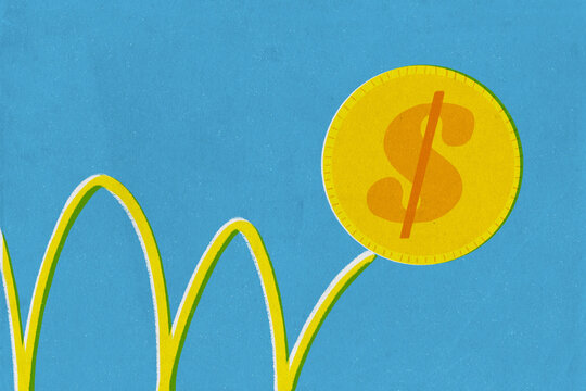 Dollar coin money retro concept illustration