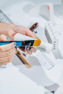 Conservator working on preservation.