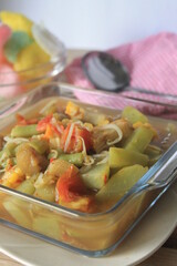 Indonesian dish called sayur asem on the table

