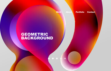 Abstract liquid background for your landing page design. Web page for website or mobile app wallpaper