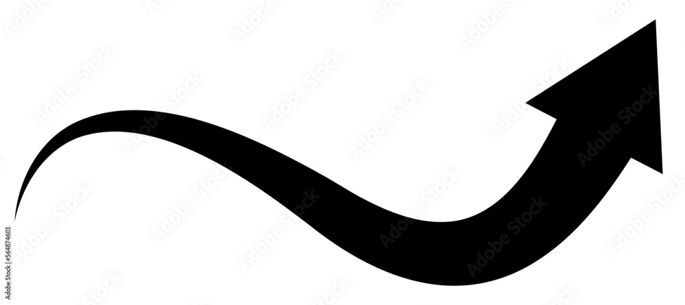 Poster curve wavy arrow target concept background design template. investment economy stock strategy concep