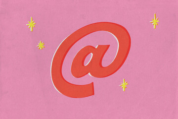 Arroba internet retro symbol. Concept illustration