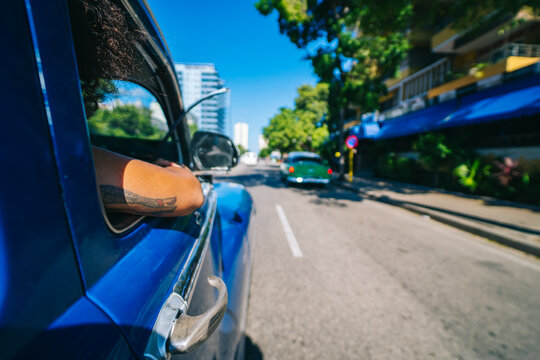 From a car through the streets of Havana