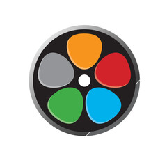 colorful movie film reel vector icon