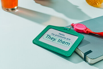 tag with the pronouns they, them