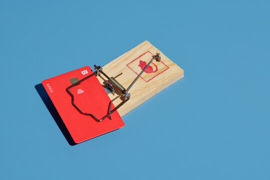 Credit card stuck in mousetrap