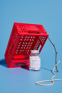 Box and stick trap with drugs