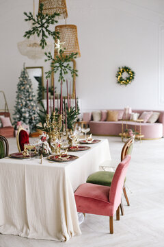 Christmas Table Decoration in Living Room