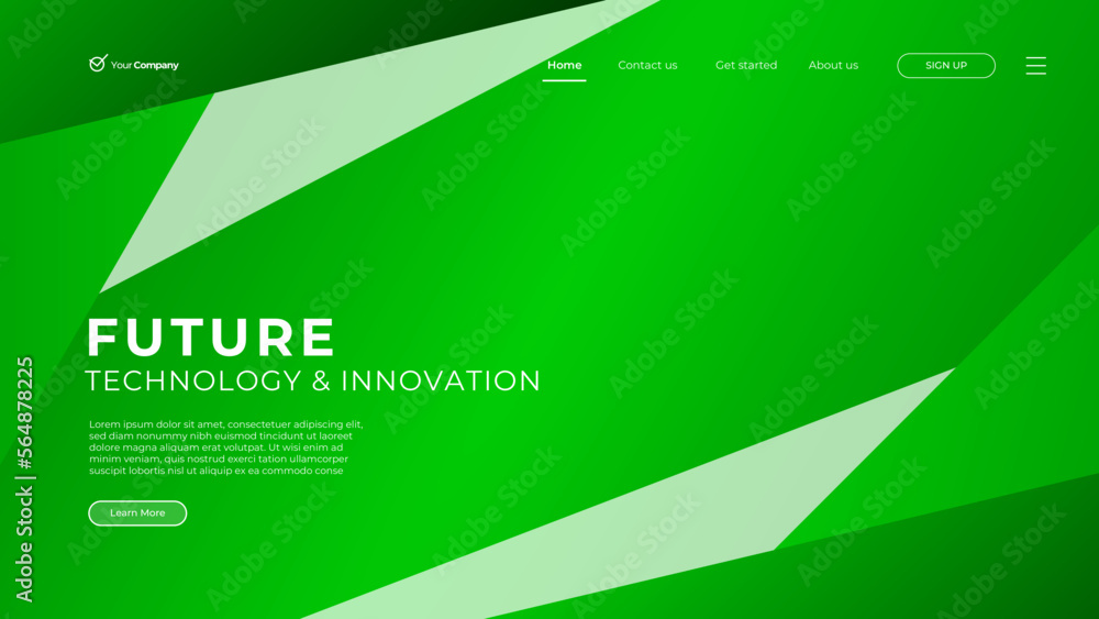 Wall mural gradient abstract landing page with dark green and colorful space wave background