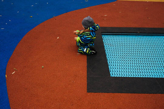 Trampoline on the playground.