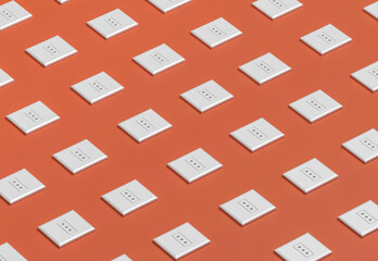 Electric Socket on orange background