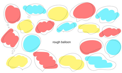 ラフなふきだしセット　カラフルVer.