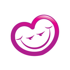 purple heart icon with smile