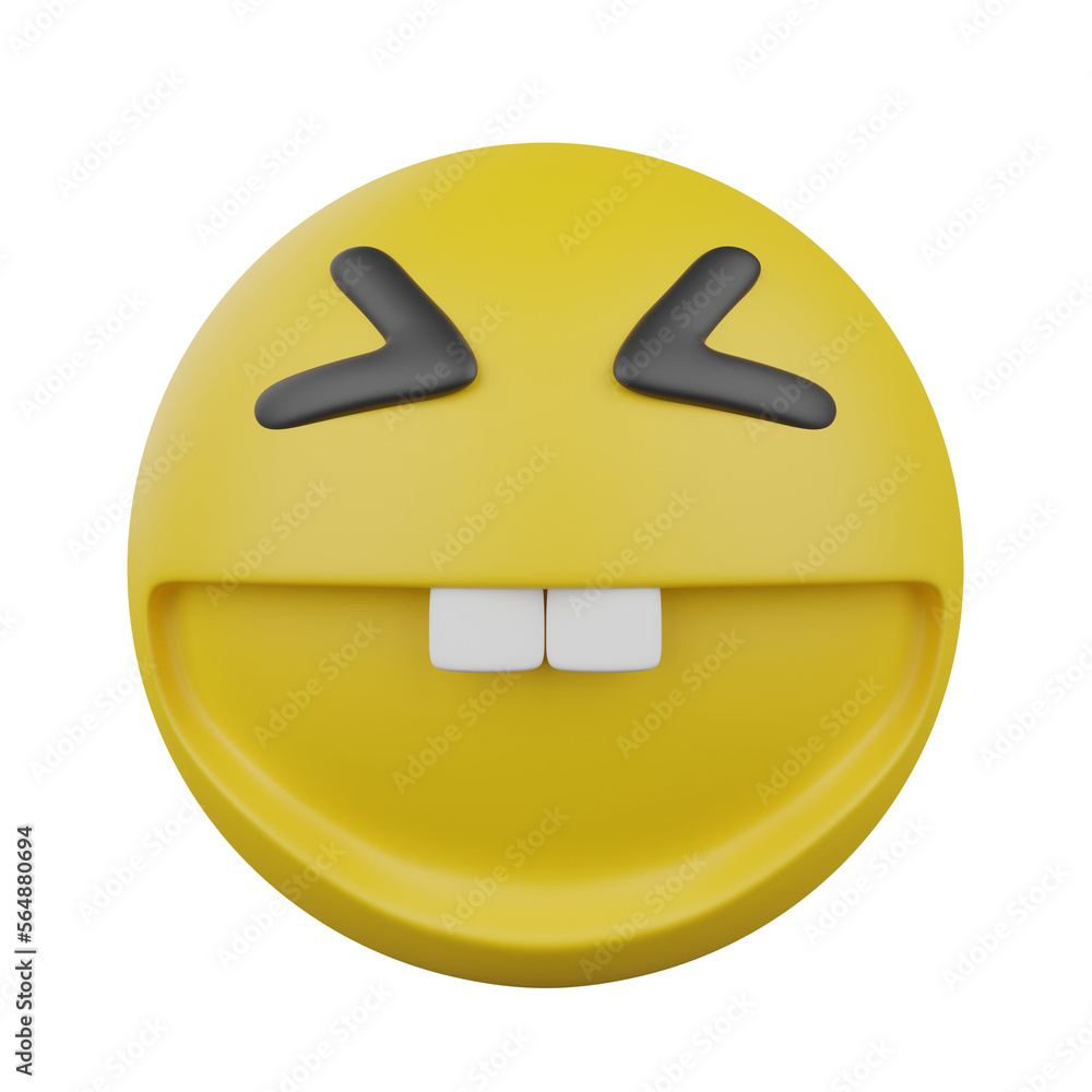 Wall mural 3D funny yellow emoji. Emoticons faces with facial expressions.