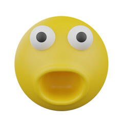 Fototapeta premium 3D funny yellow emoji. Emoticons faces with facial expressions.