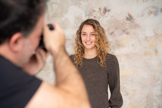 Model Posing To Photographer