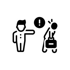 Black solid icon for termination