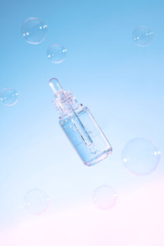 Luxury beauty product ad template, with jar mockup near floating