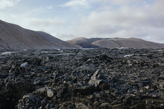 Scenery View Of Lava Fields In Iceland