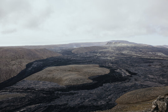 Scenery View Of Lava Fields In Iceland