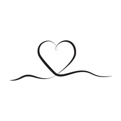 Continuous line drawing of two cute and sweet hearts. Minimalist love symbol. For Valentine's Day greeting cards, lover's birthday, love greetings for couples. love in doodle style.