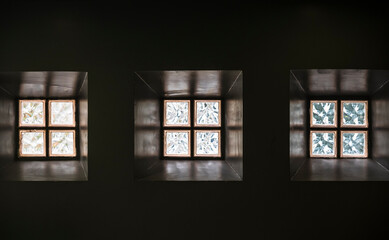 Glass block window indoors