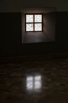 Glass block window indoors