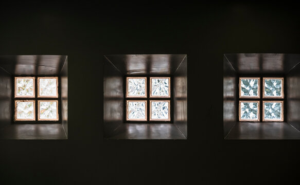 Glass block window indoors