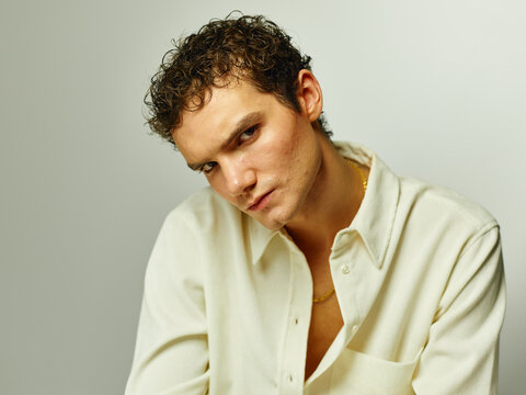 Man looking sexy at camera