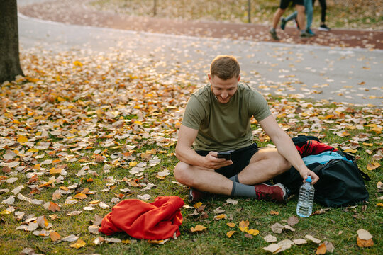 Sporty man resting 