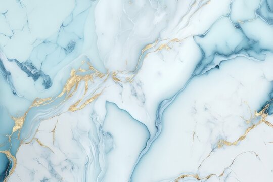 soft blue marble texture with gold streaks, generative ai composite © E 