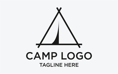 camp logo simple outline design template