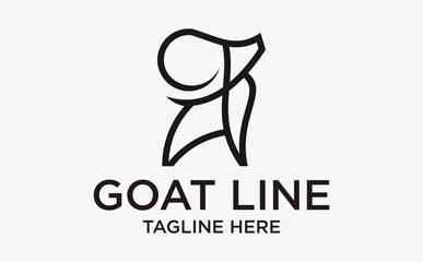 logo design goat line simple modern