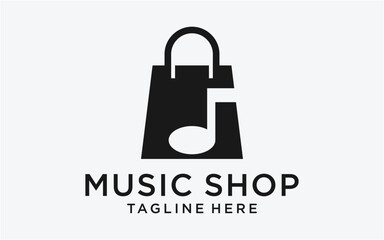 logo design bag shop with note music