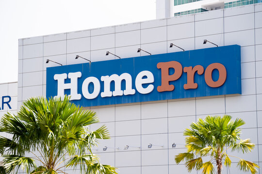 PENANG, MALAYSIA - MAY 14, 2020: Close up of HomePro furniture store signboard.