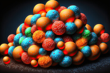 Fototapeta premium Candy Pile, Abstract Digital Art, Generative AI