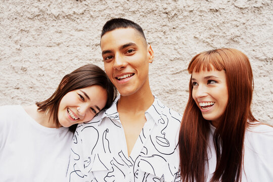Lifestyle concept about friendship, fun and happy of young people fri