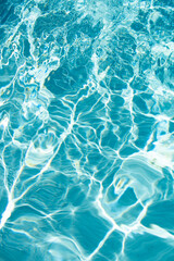 Background of water, surface blue swimming pool.