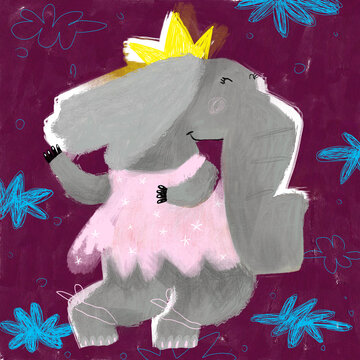 Elephant in a pack. Ballerina