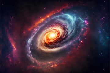 Spiral galaxy highly detailed space galaxy desktop background - Ai Generative illustration