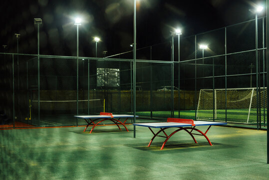 Table Tennis Tables At The Outdoor Sports Playground