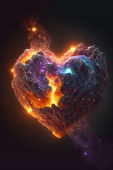 A voxel heart shaped nebula, with a love theme