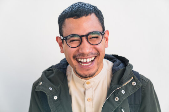 Candid Portrait of a Laughing Filipino Young Man