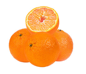 mandarin or tangerine fruit isolated on transparent png
