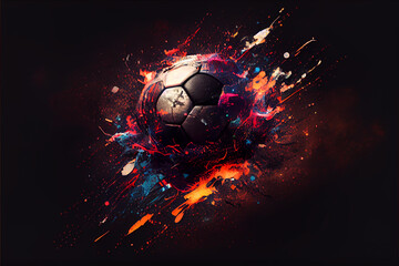 Cool soccer ball wallpaper. generative ai