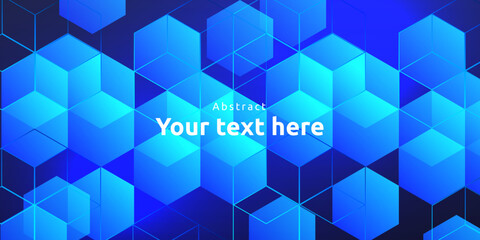 Dynamic colourful blue hexagon with digital connection concept background	
